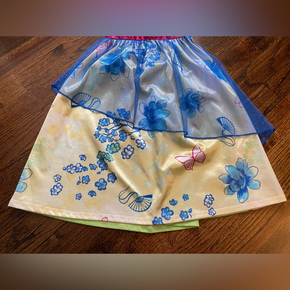 Disney Mulan Costume Dress 3T girl nightgown with Floral Design sparkle overlay - Picture 2 of 13